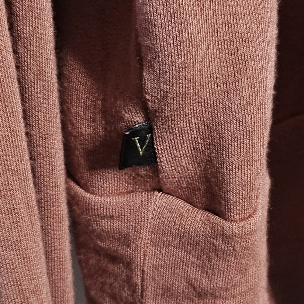 Victoria’s Secret Top L Dusty Rose Hooded Drawstring V-Neck Athletic Athleisure - Picture 5 of 9